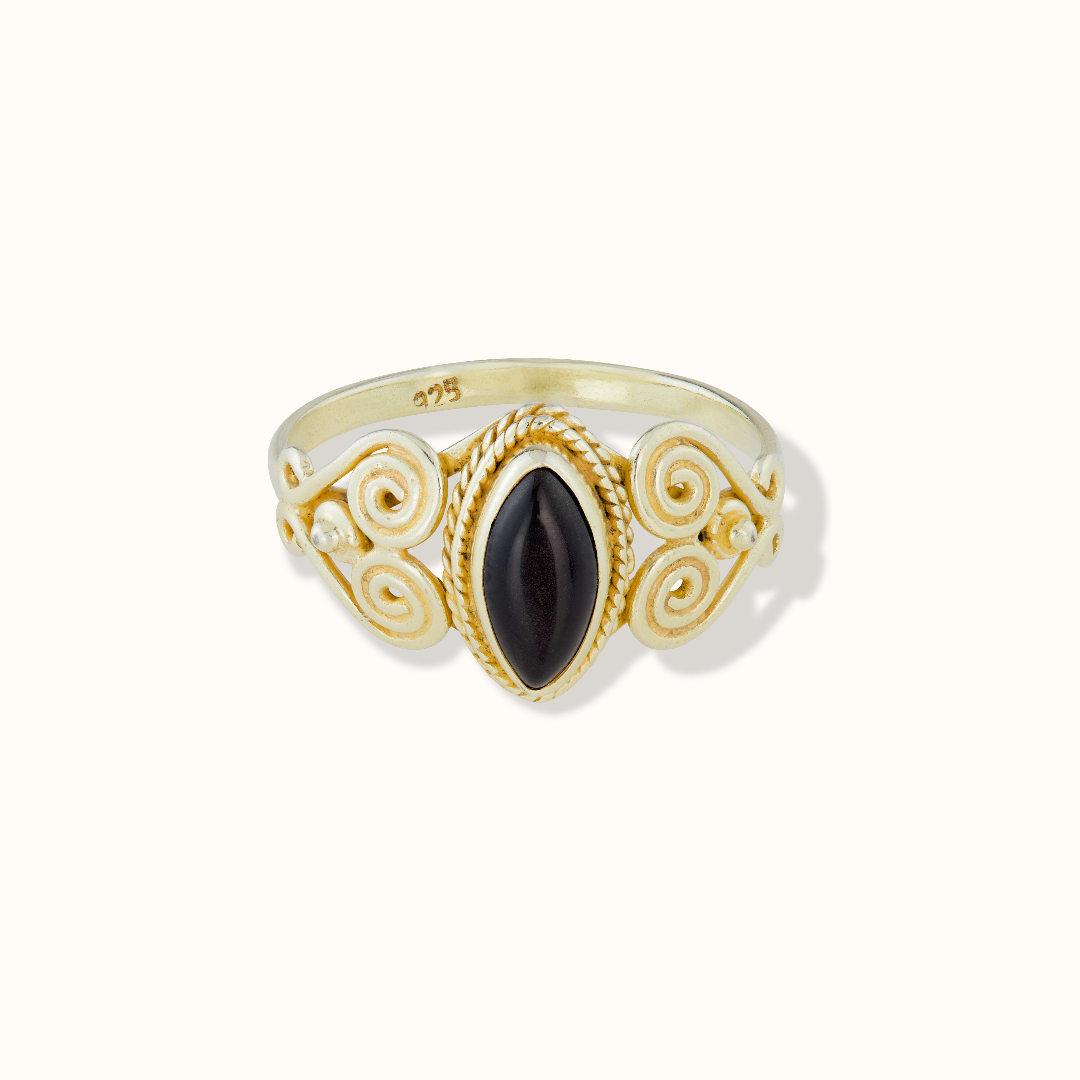 Namaste Onyx Ring Golden - Spirit of Liebs