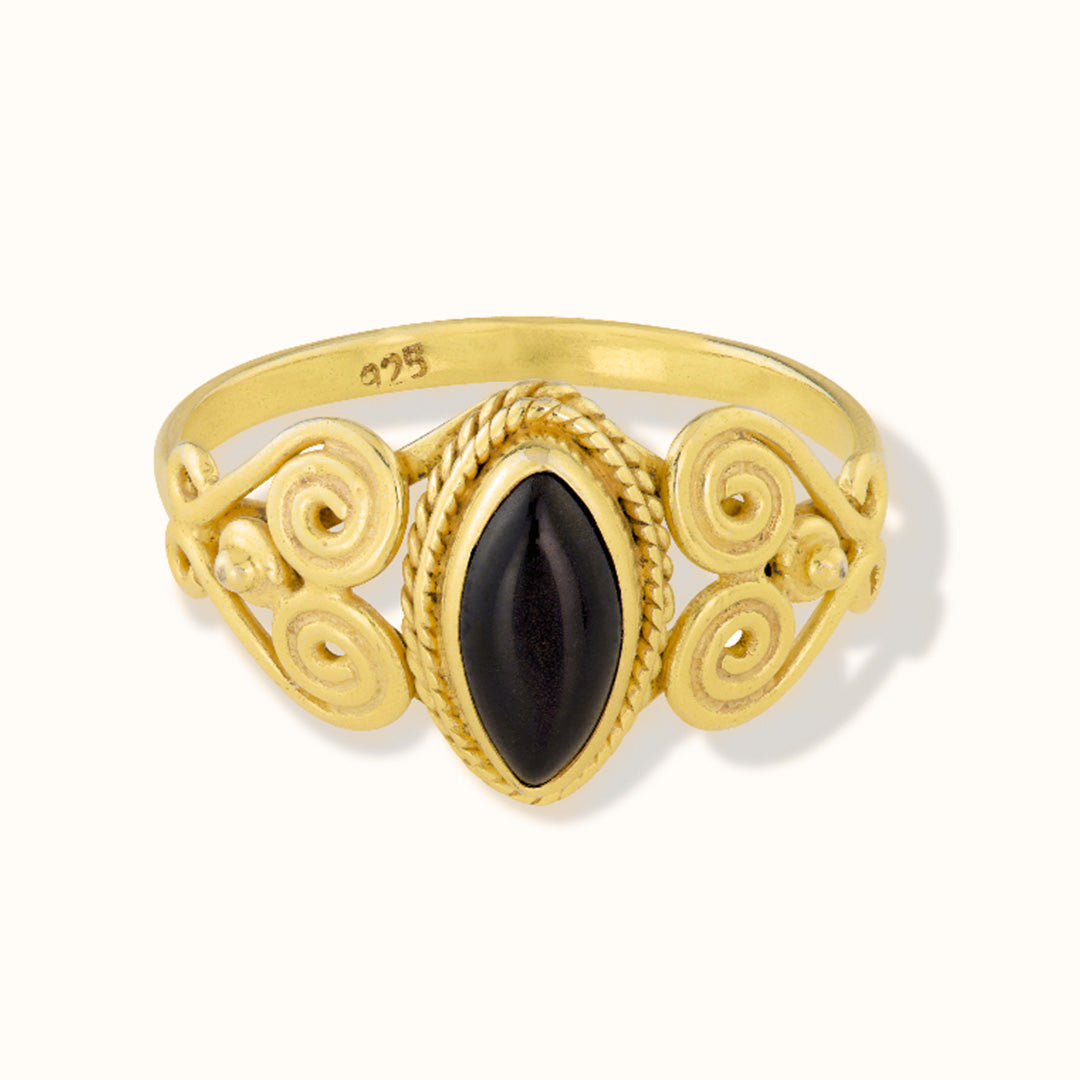 Namaste Onyx Ring Golden