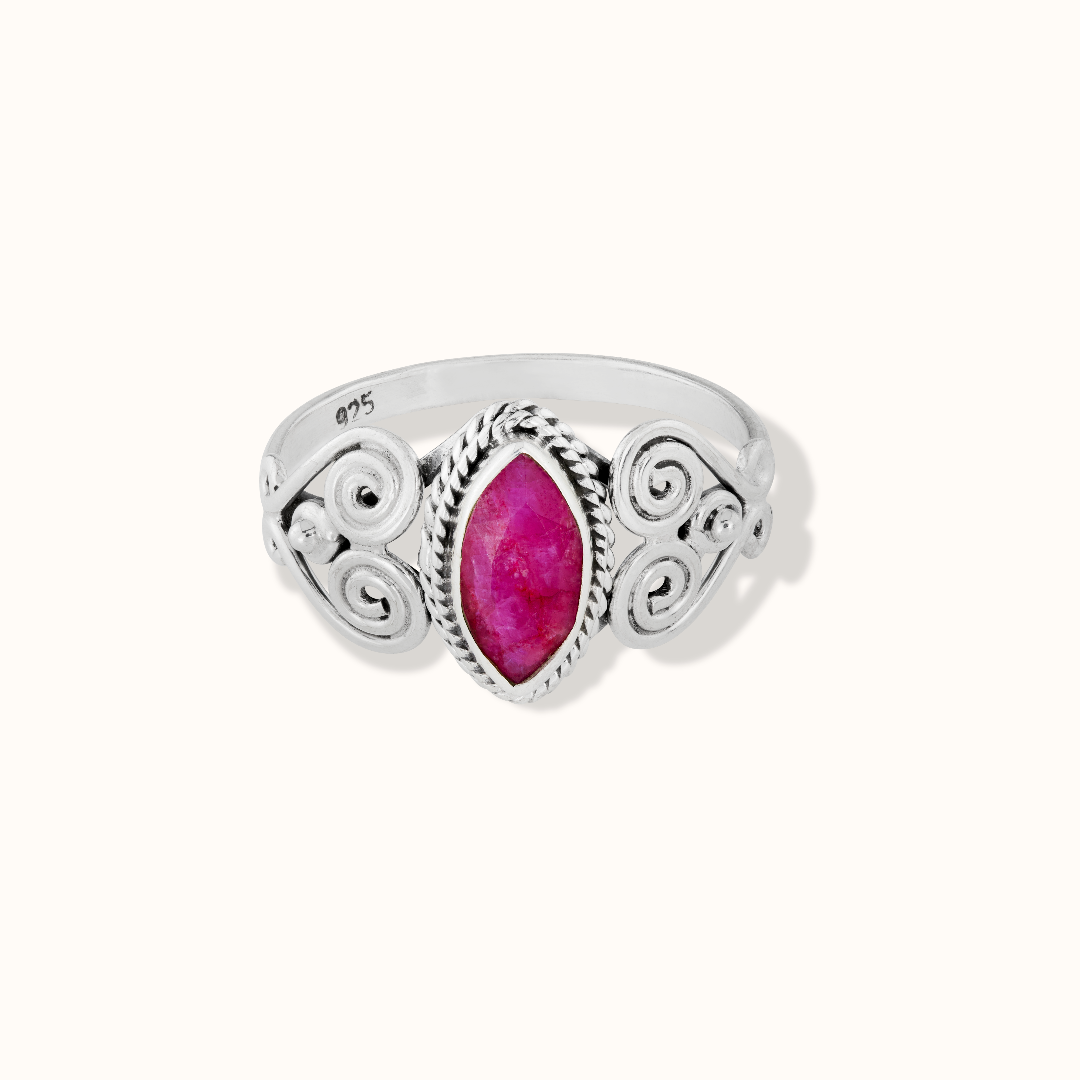 Namaste Rubin Ring Silber - Spirit of Liebs