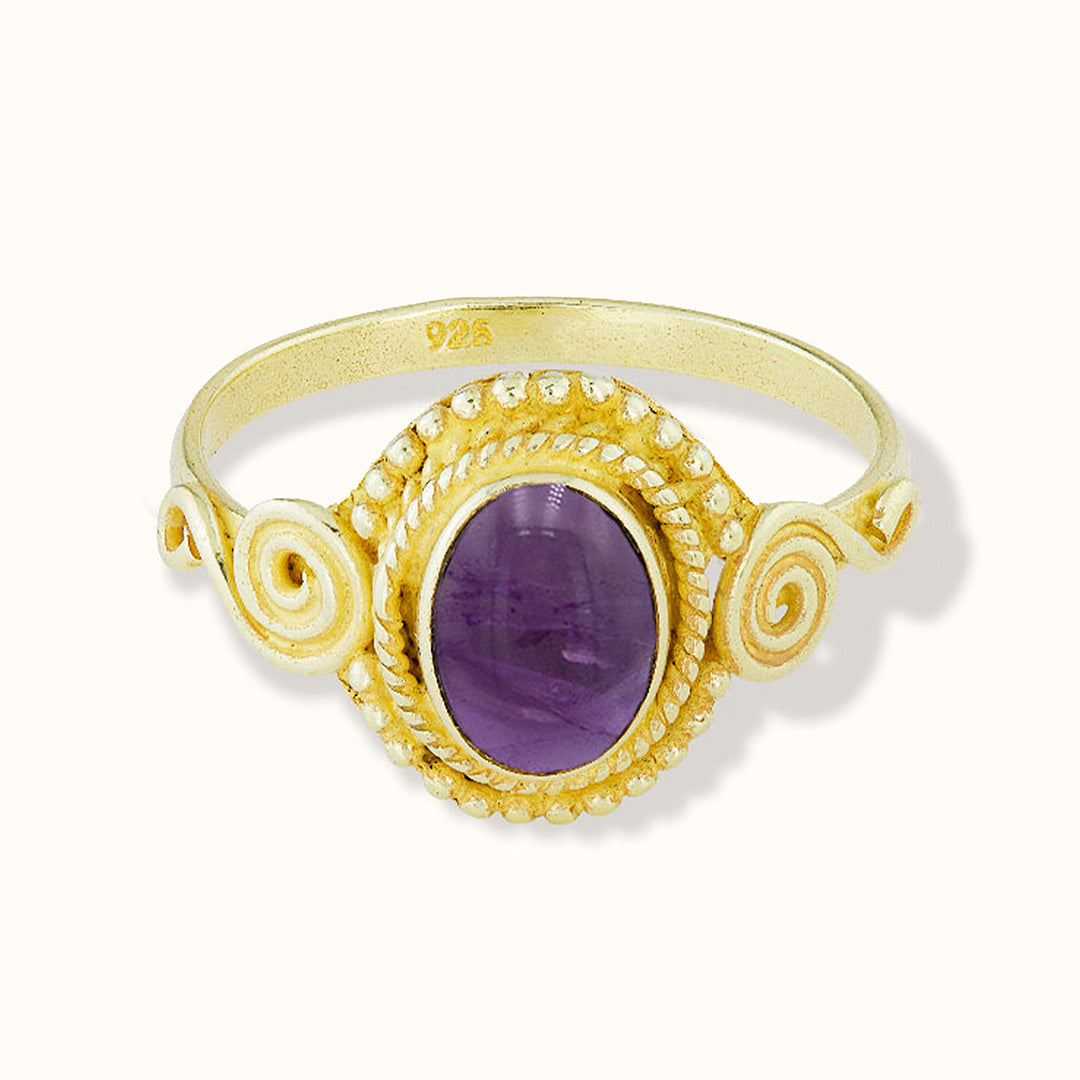 Nirmala Amethyst Ring Golden
