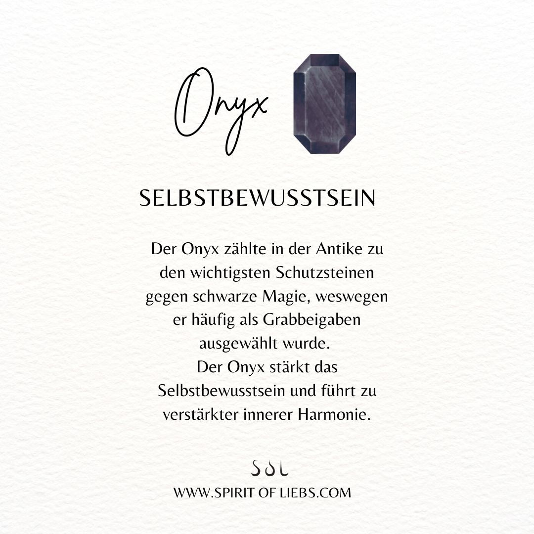 "I feel protected" Onyx Kette Silber - Spirit of Liebs
