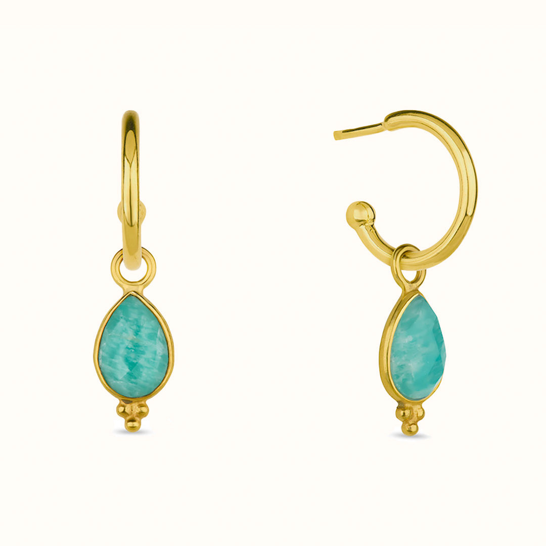 Luna Amazonit Hoops Golden