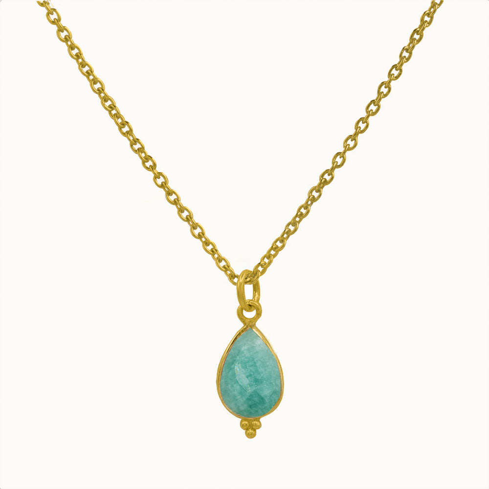 RIO Drops Amazonit Charm Golden