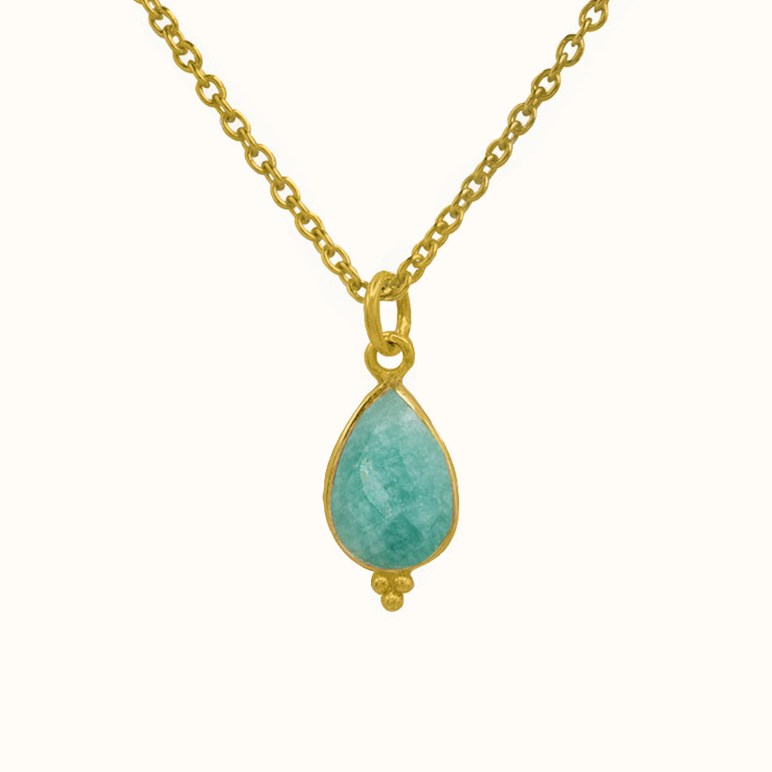 RIO Drops Amazonit Charm Golden