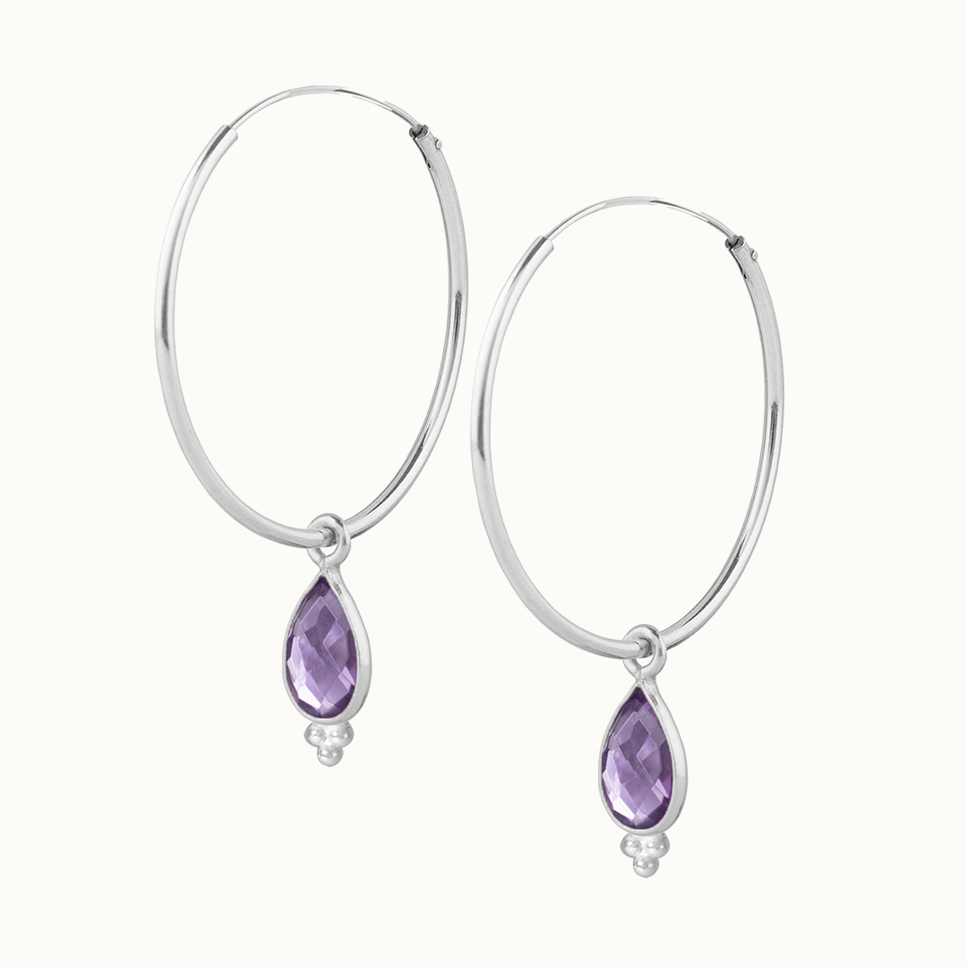 RIO Drops Amethyst Big Hoops Silber - Spirit of Liebs