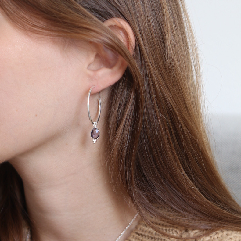 RIO Drops Amethyst Big Hoops Silber - Spirit of Liebs