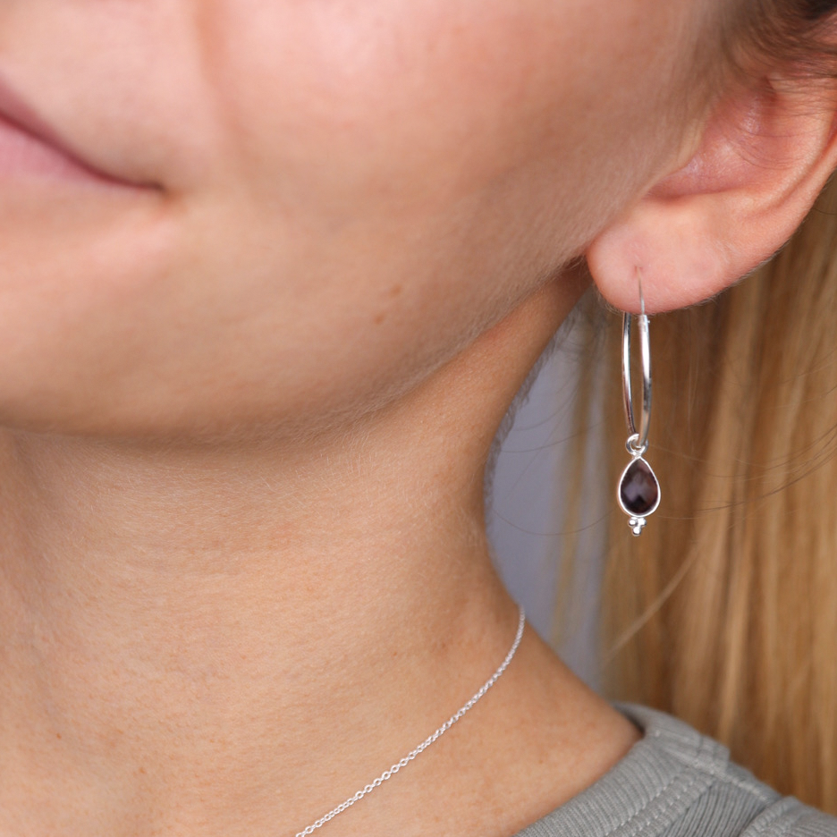 RIO Drops Amethyst Big Hoops Silber - Spirit of Liebs