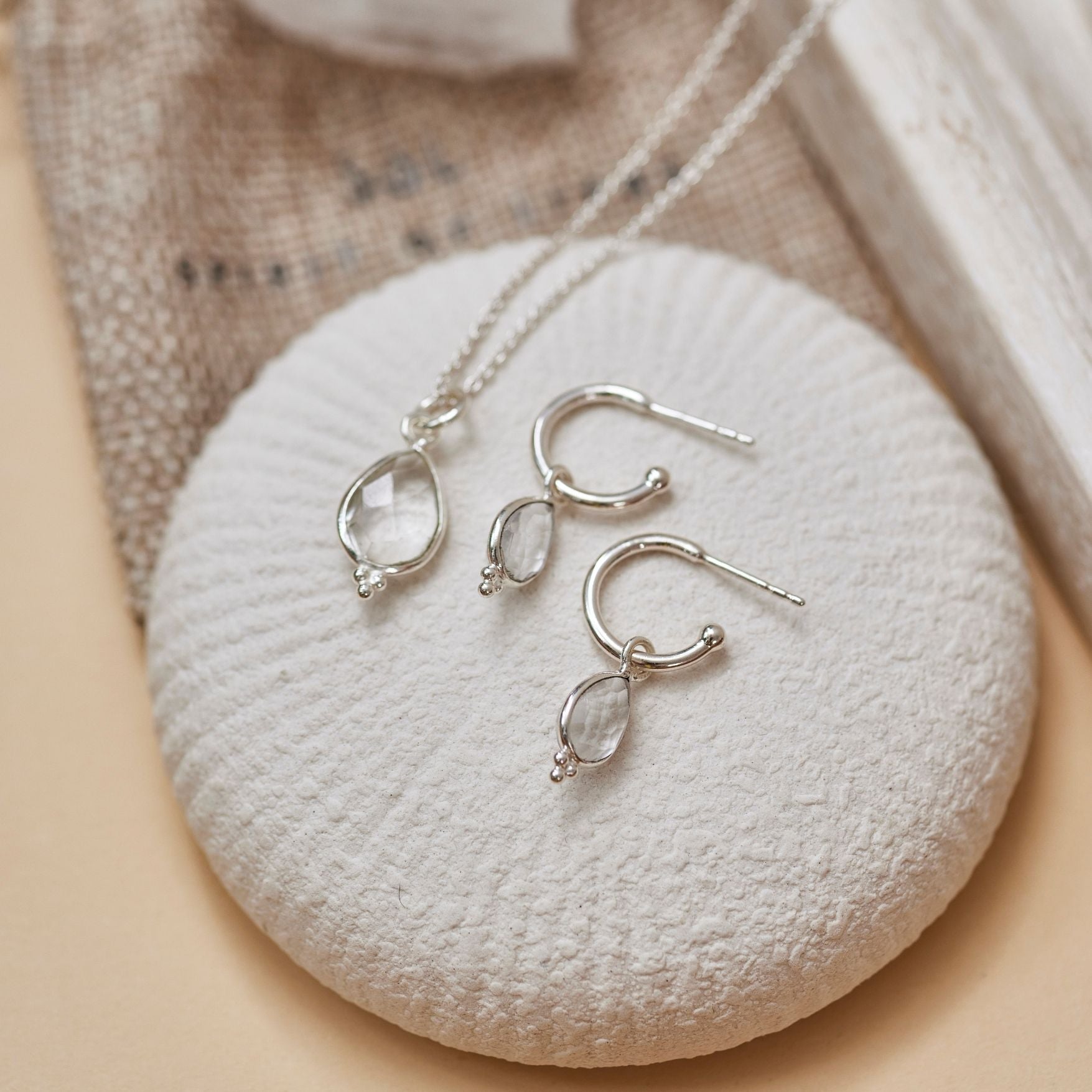 RIO Drops Bergkristall Charm Silber