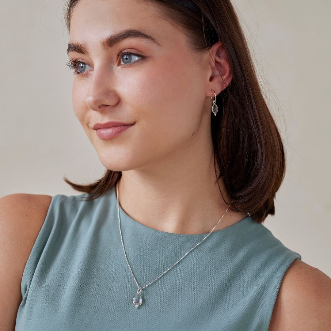 RIO Drops Bergkristall Charm Silber