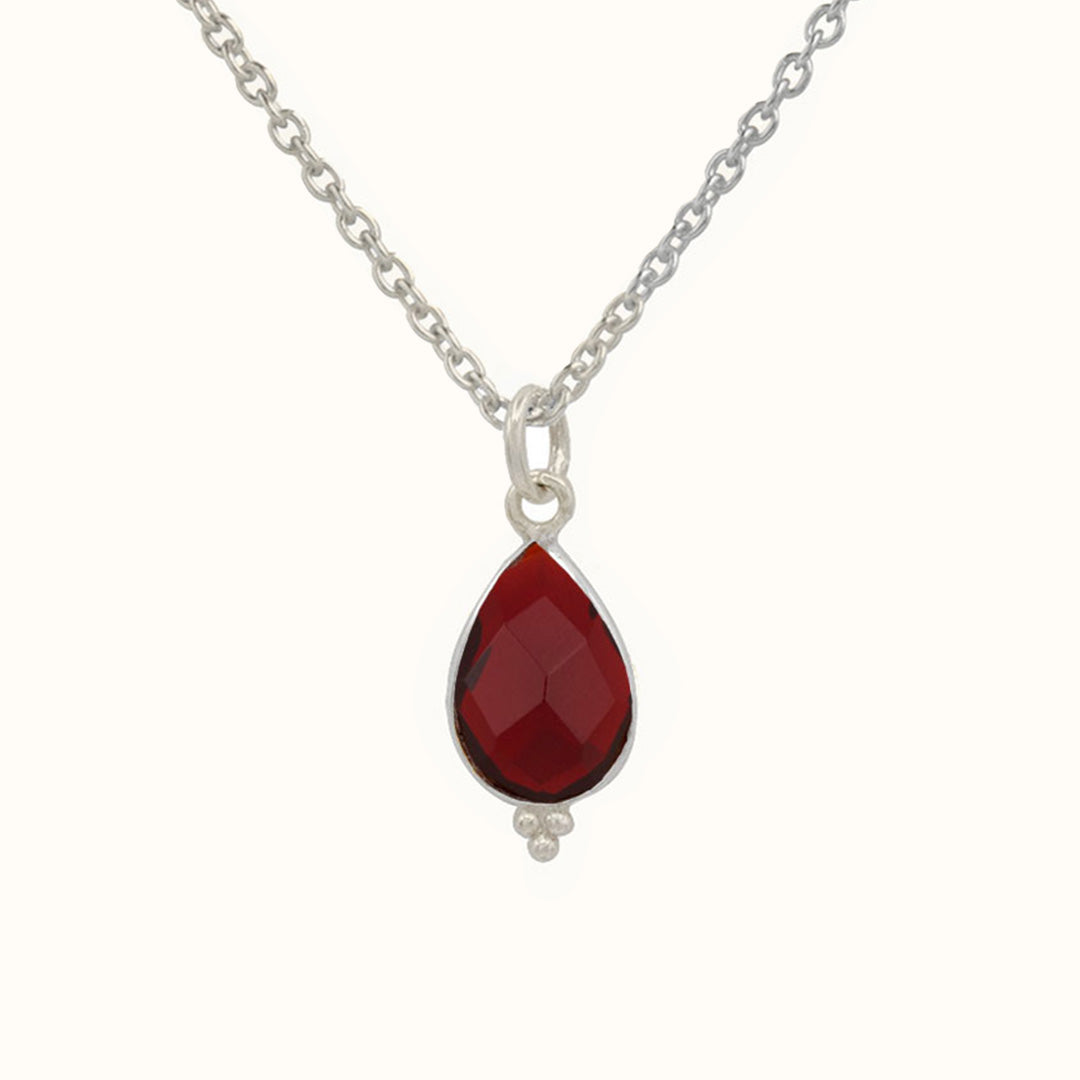 RIO Drops Granat Charm Silber