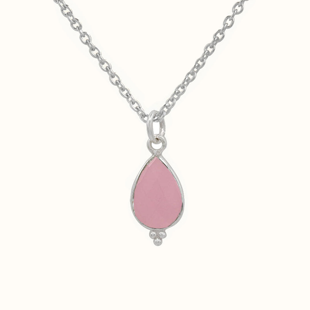 RIO Drops Rosenquarz Charm Silber