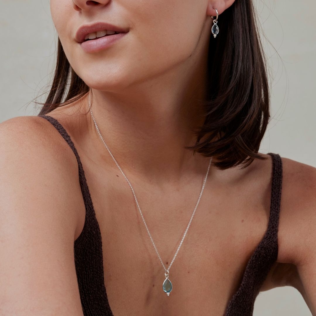 RIO Drops Topas Charm Silber