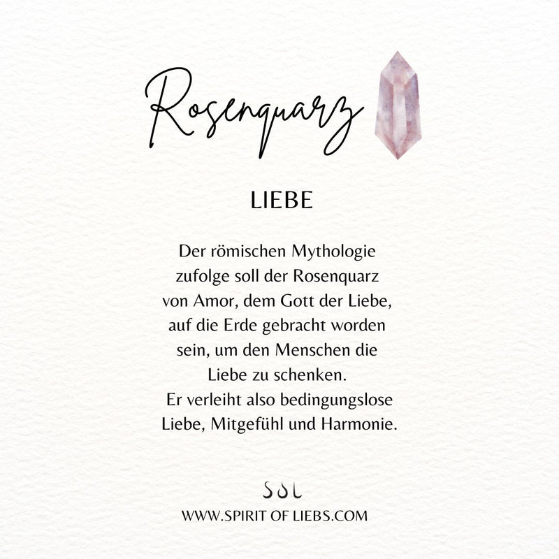 Indische Sonne Rosenquarz Charm Golden - Spirit of Liebs