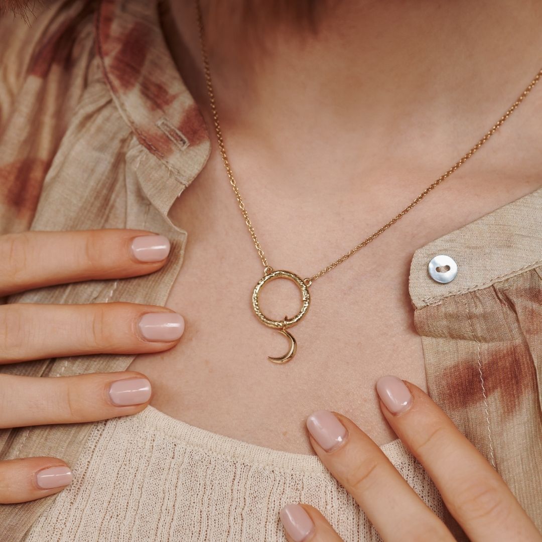 "Fly me to the moon" Mond Charm Golden