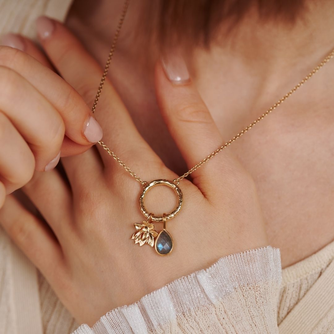 "I can and I will" Lotus Charm Golden