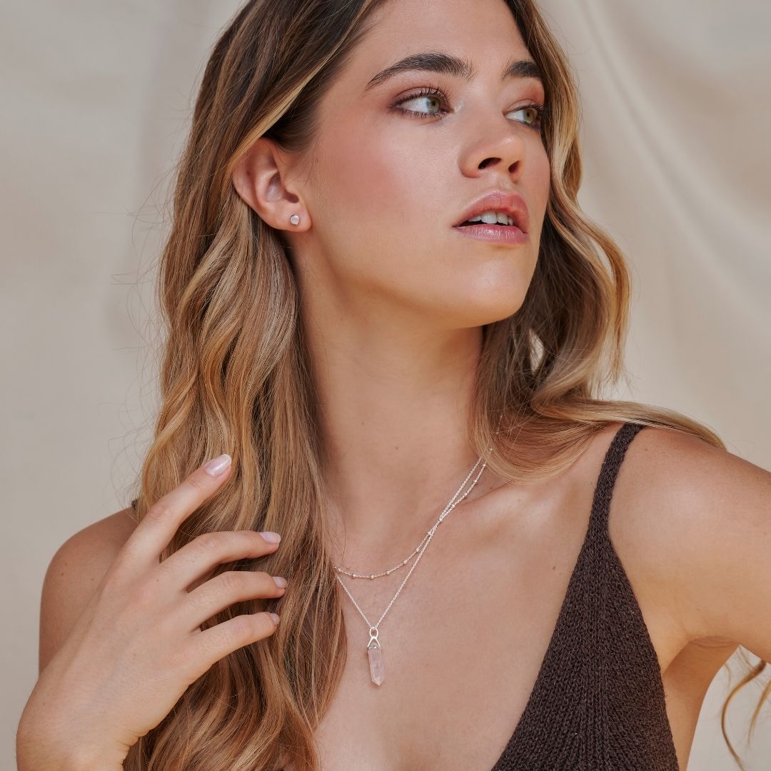 Soul Rosenquarz Silber Set