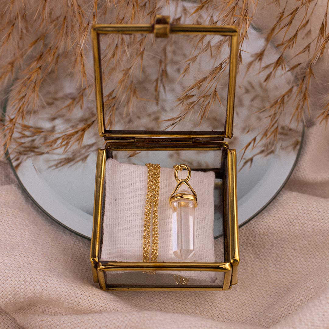 Soul Kristallspitze Bergkristall Charm Golden - Spirit of Liebs