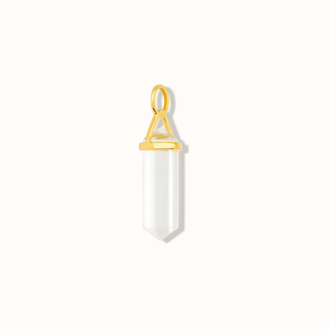 Soul Kristallspitze Bergkristall Charm Golden