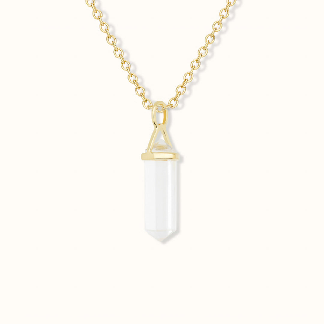 Soul Kristallspitze Bergkristall Charm Golden