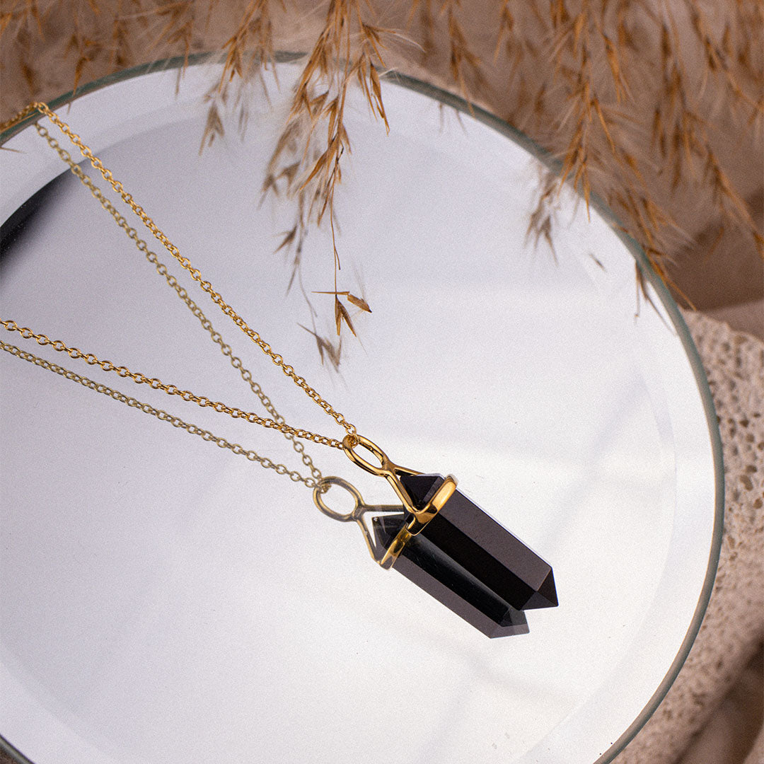 Soul Kristallspitze Onyx Charm Golden - Spirit of Liebs