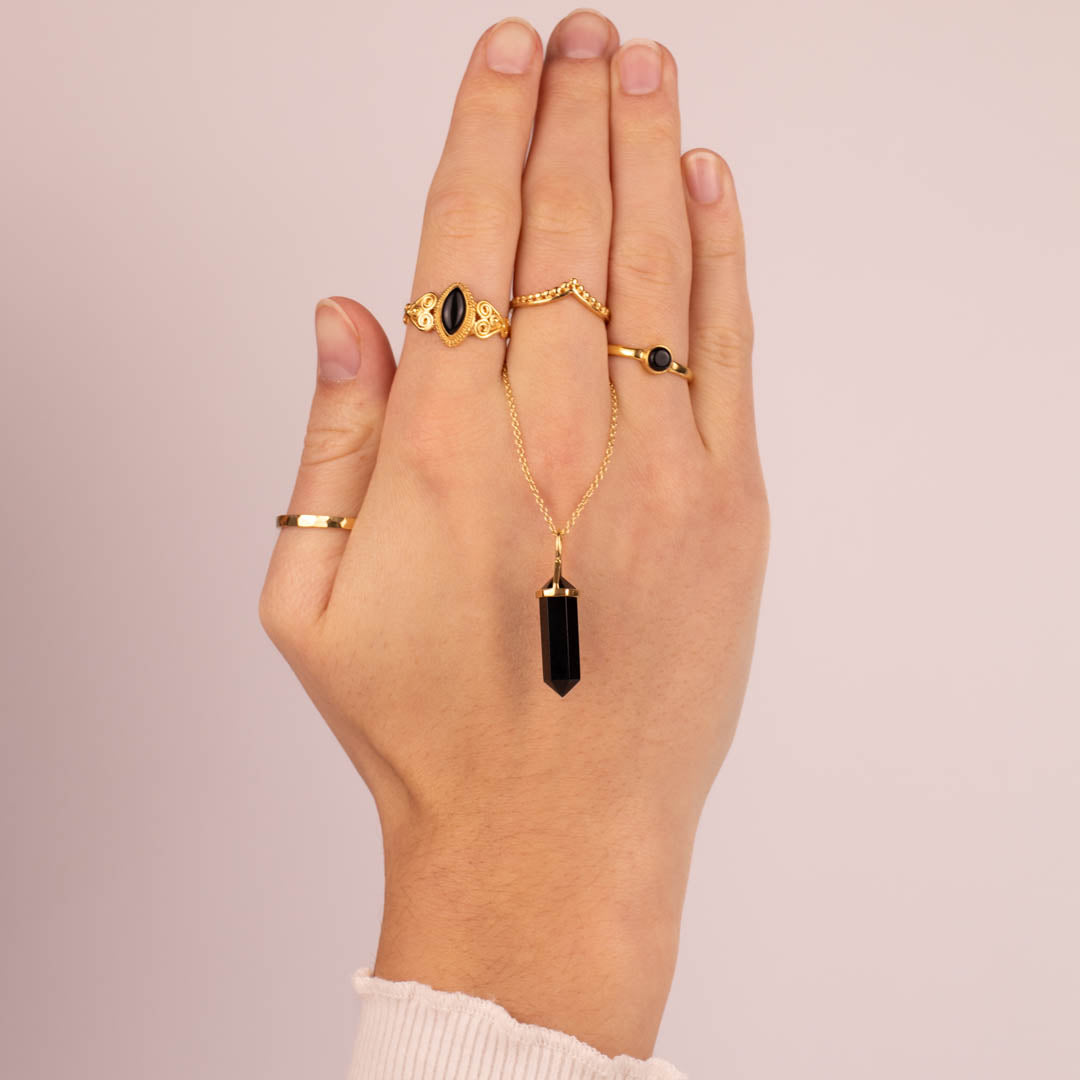 Soul Kristallspitze Onyx Charm Golden - Spirit of Liebs