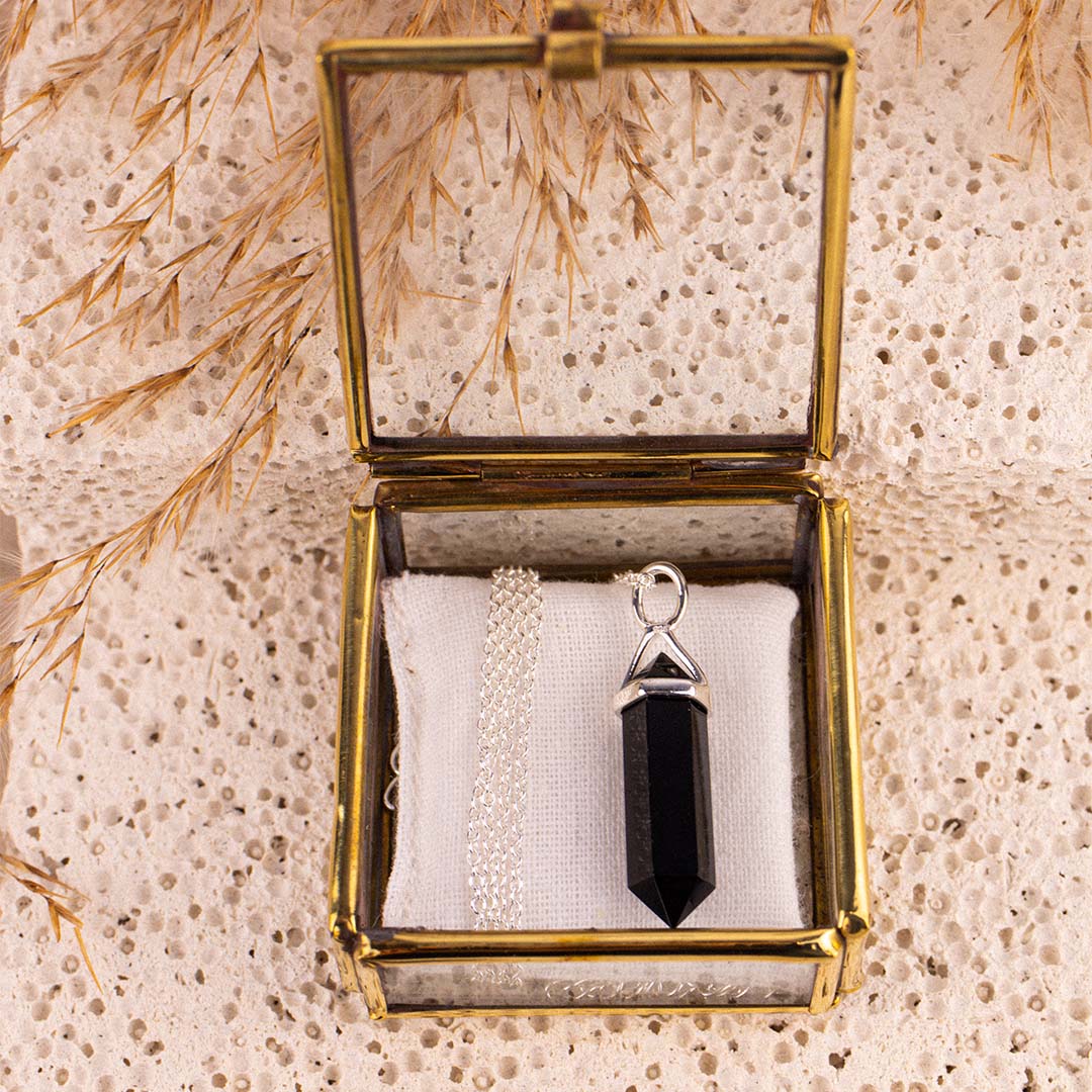 Soul Kristallspitze Onyx Charm Silber - Spirit of Liebs