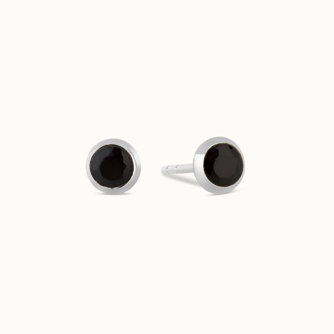 Steinbock Onyx Ohrstecker Silber