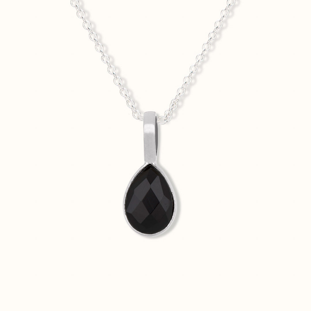 Steinbock Onyx Charm Silber