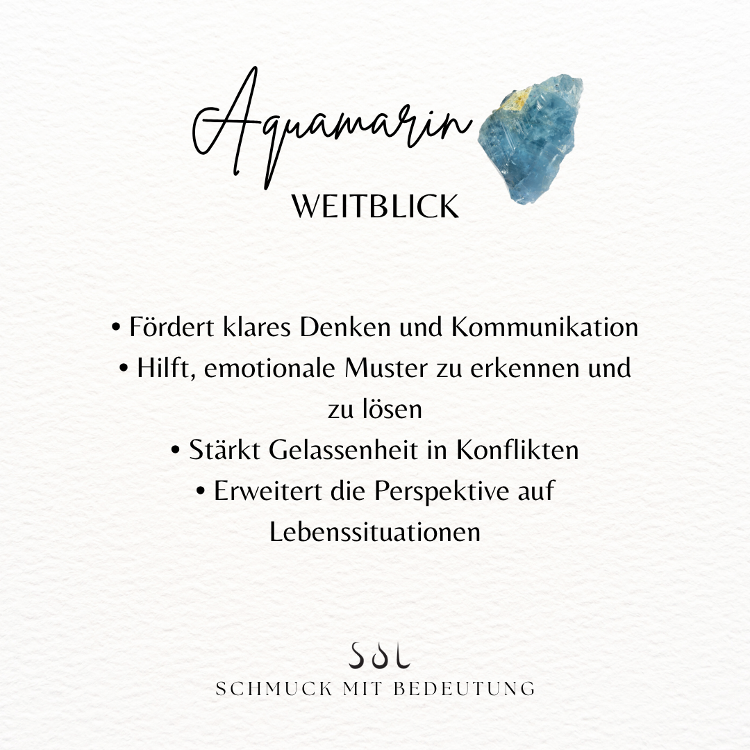 Gaia Aquamarin Charm Golden