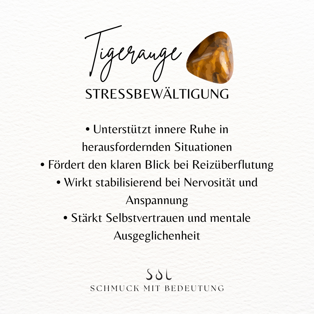 Zwillinge Tigerauge Ohrstecker Golden