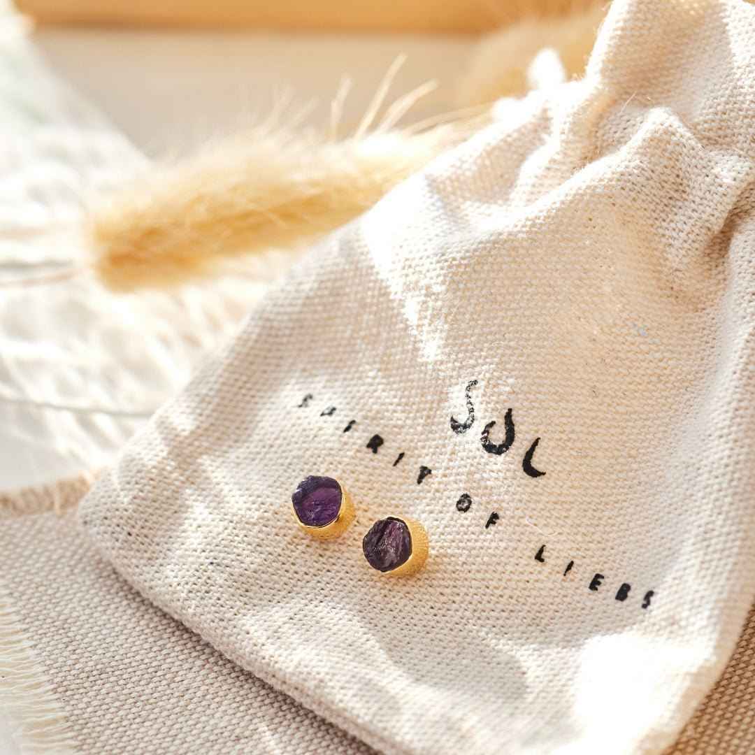 Thea Amethyst Ohrstecker Golden (Weltfrauentag Limited Edition)