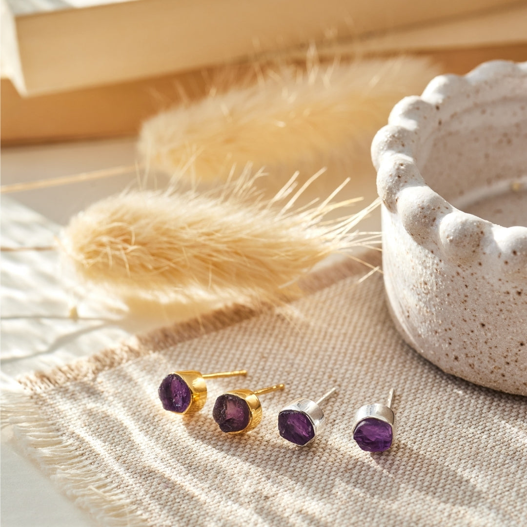Thea Amethyst Ohrstecker Silber (Weltfrauentag Limited Edition)