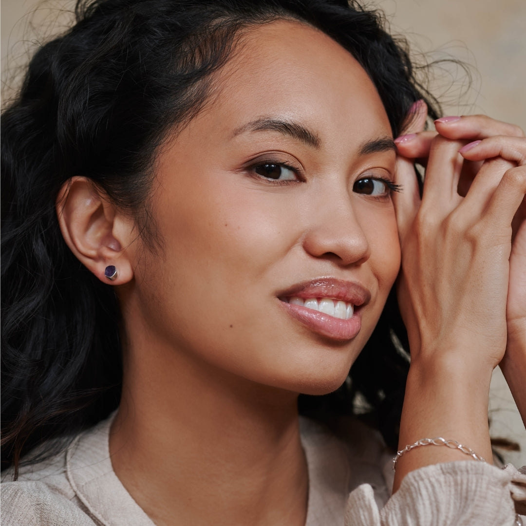 Thea Amethyst Ohrstecker Silber (Weltfrauentag Limited Edition)