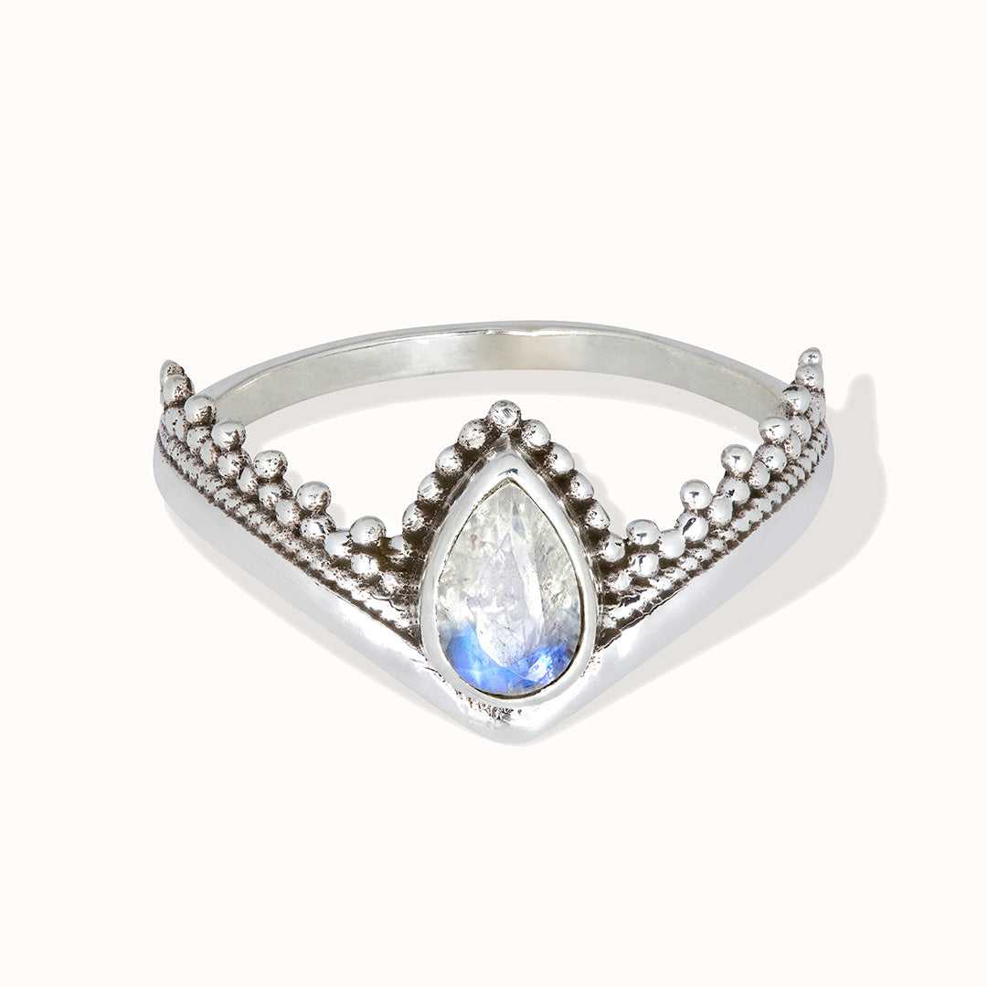 Tiara Mondstein Ring Silber