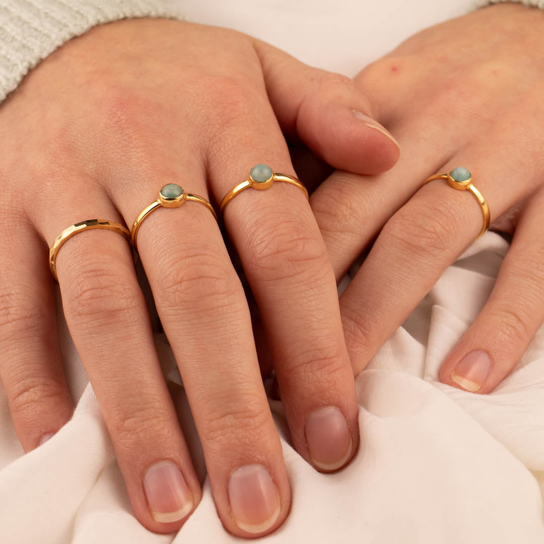 Una Amazonit Ring Golden