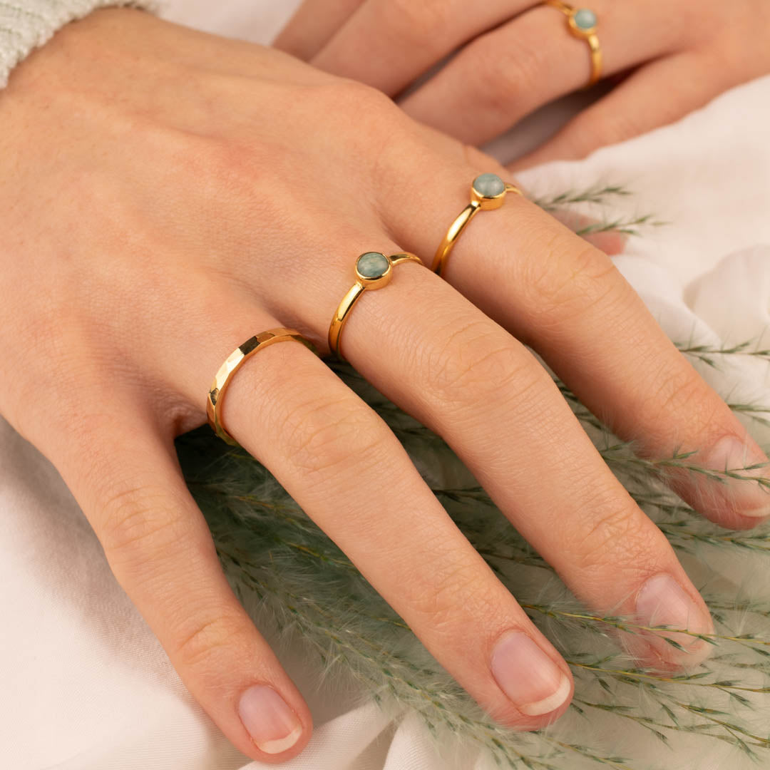 Una Amazonit Ring Golden