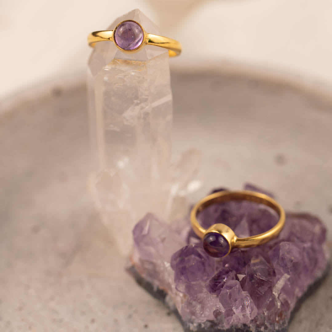 Una Amethyst Ring Golden