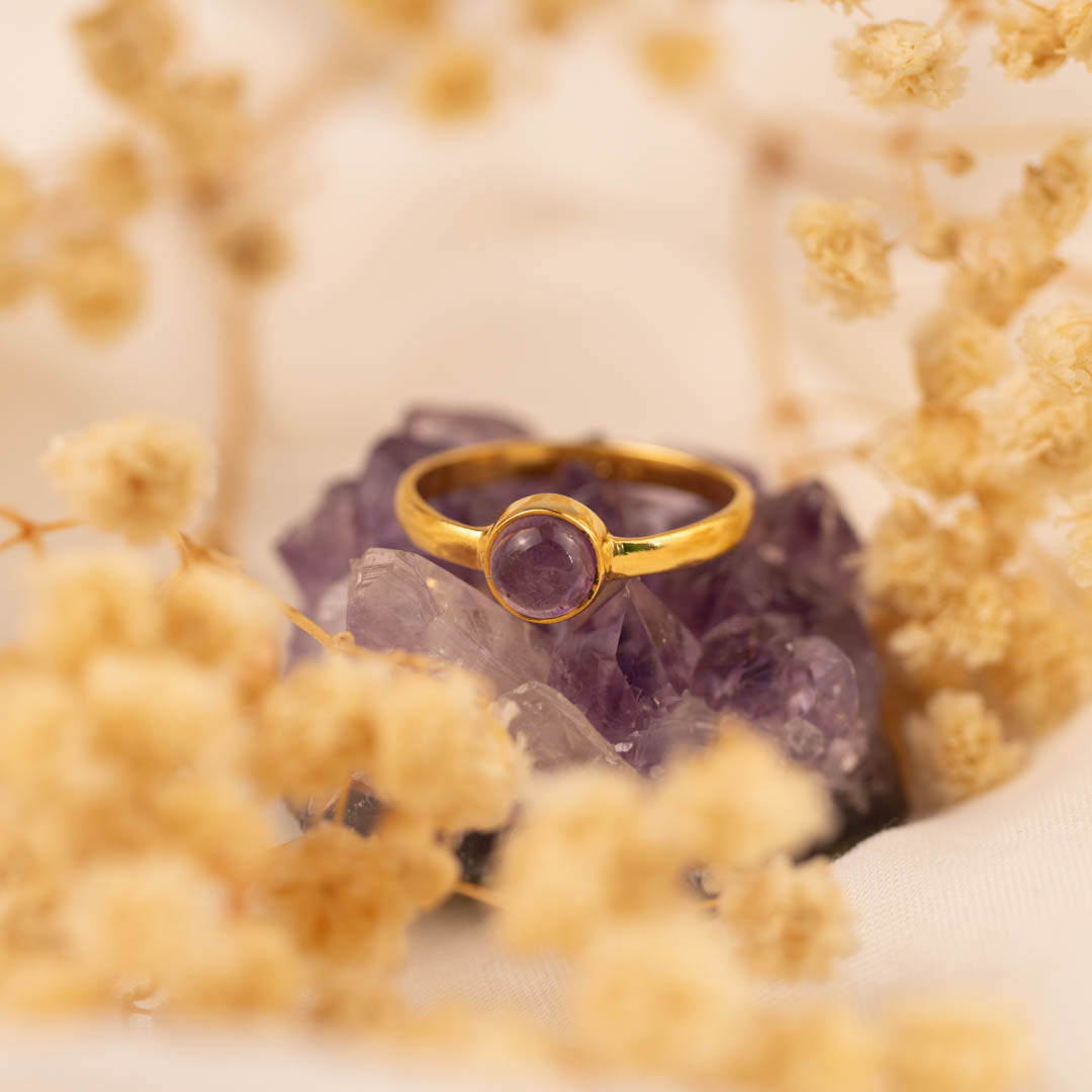 Una Amethyst Ring Golden