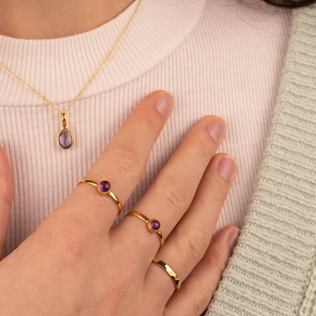 Una Amethyst Ring Golden