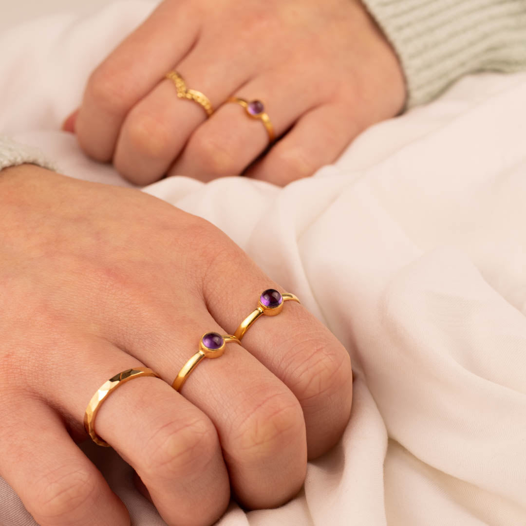 Una Amethyst Ring Golden