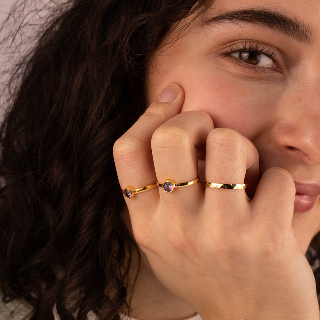 Una Aura-Quarz Ring Golden