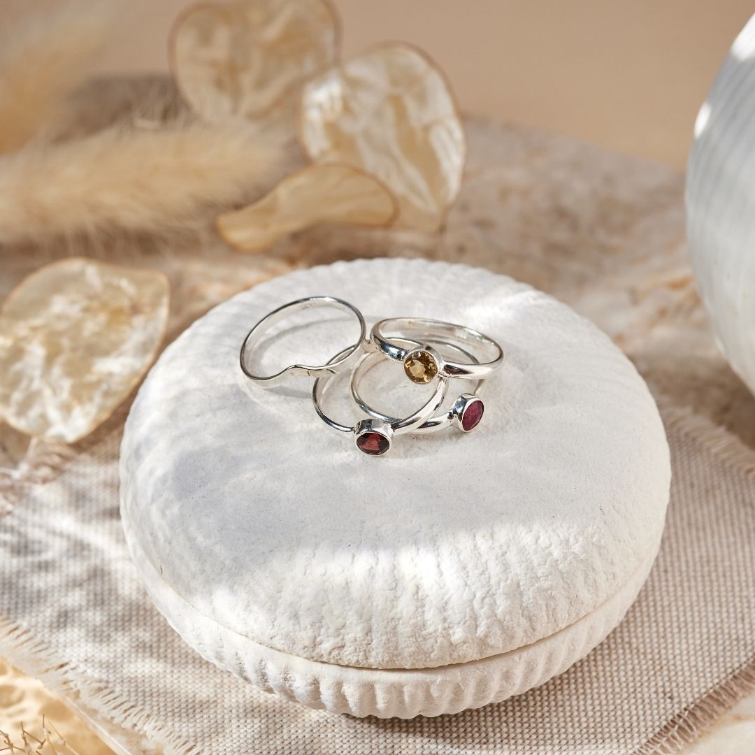 Una Citrin Ring Silber