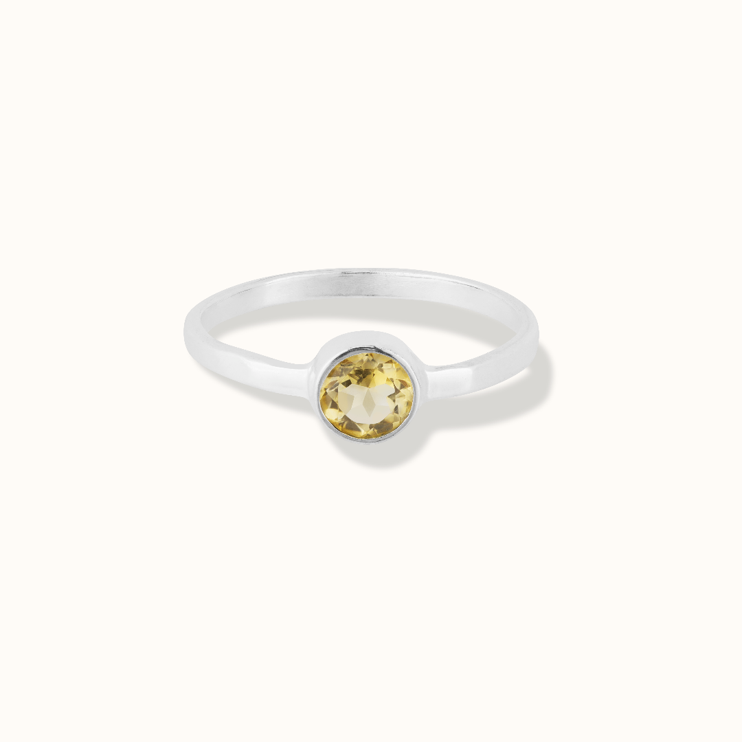 Una Citrin Ring Silber - Spirit of Liebs