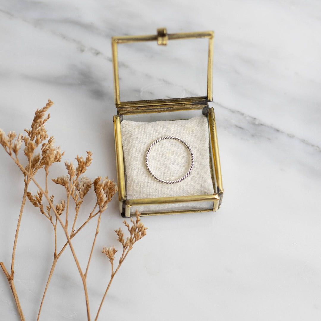 Una Labradorit Ring Silber Set