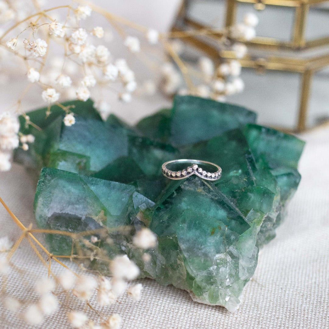 Una Labradorit Ring Silber Set