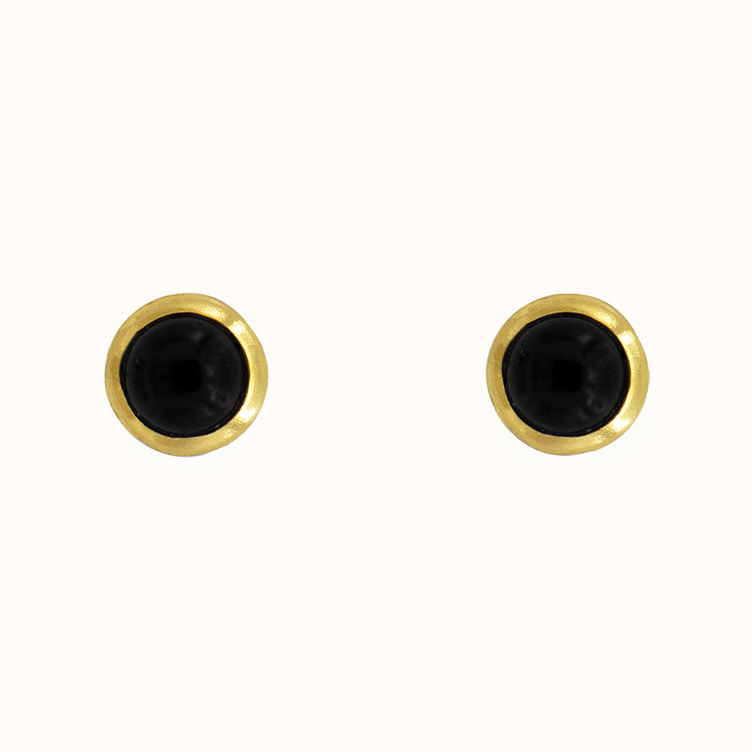 Una Onyx Ohrstecker Golden