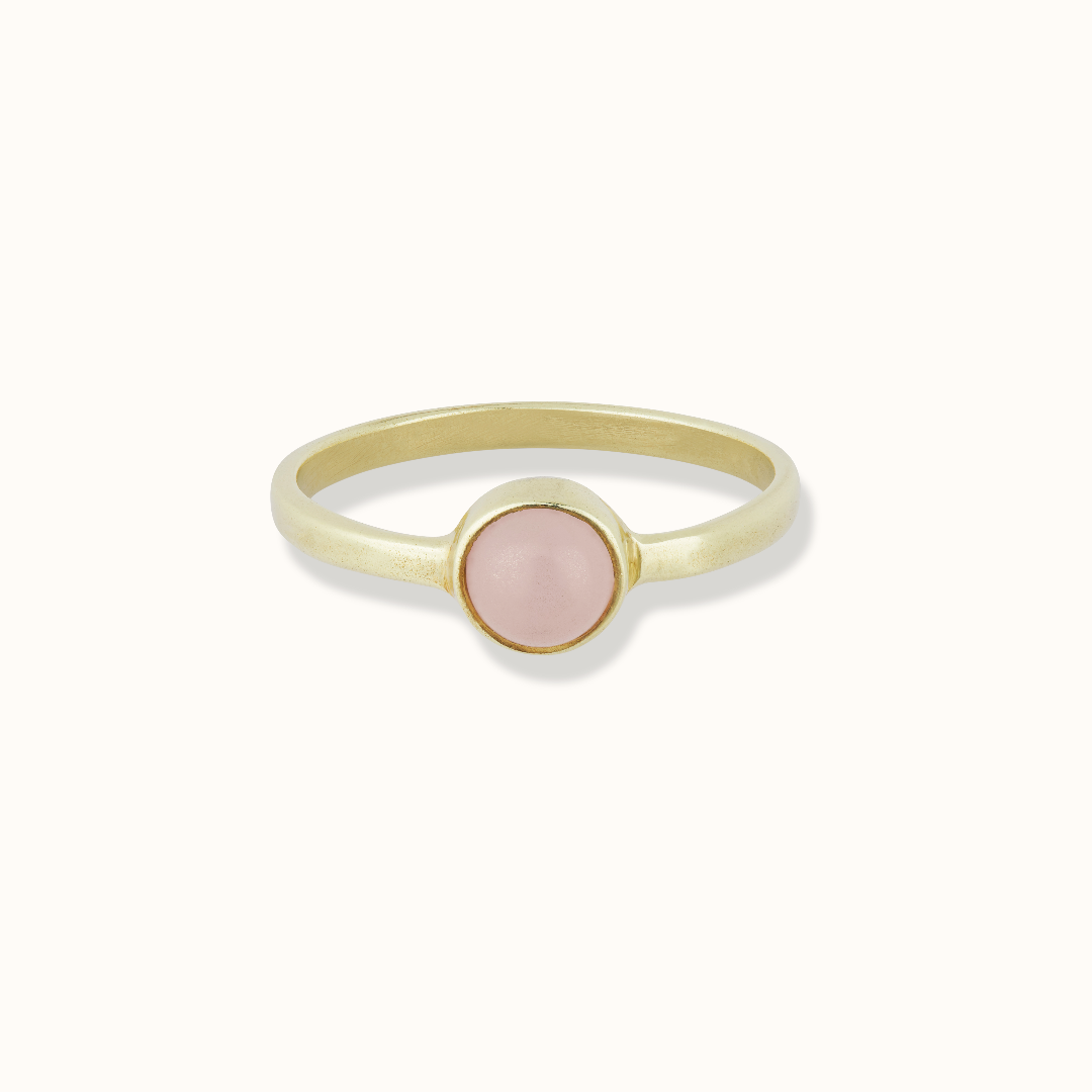 Una Rosenquarz Ring Golden - Spirit of Liebs