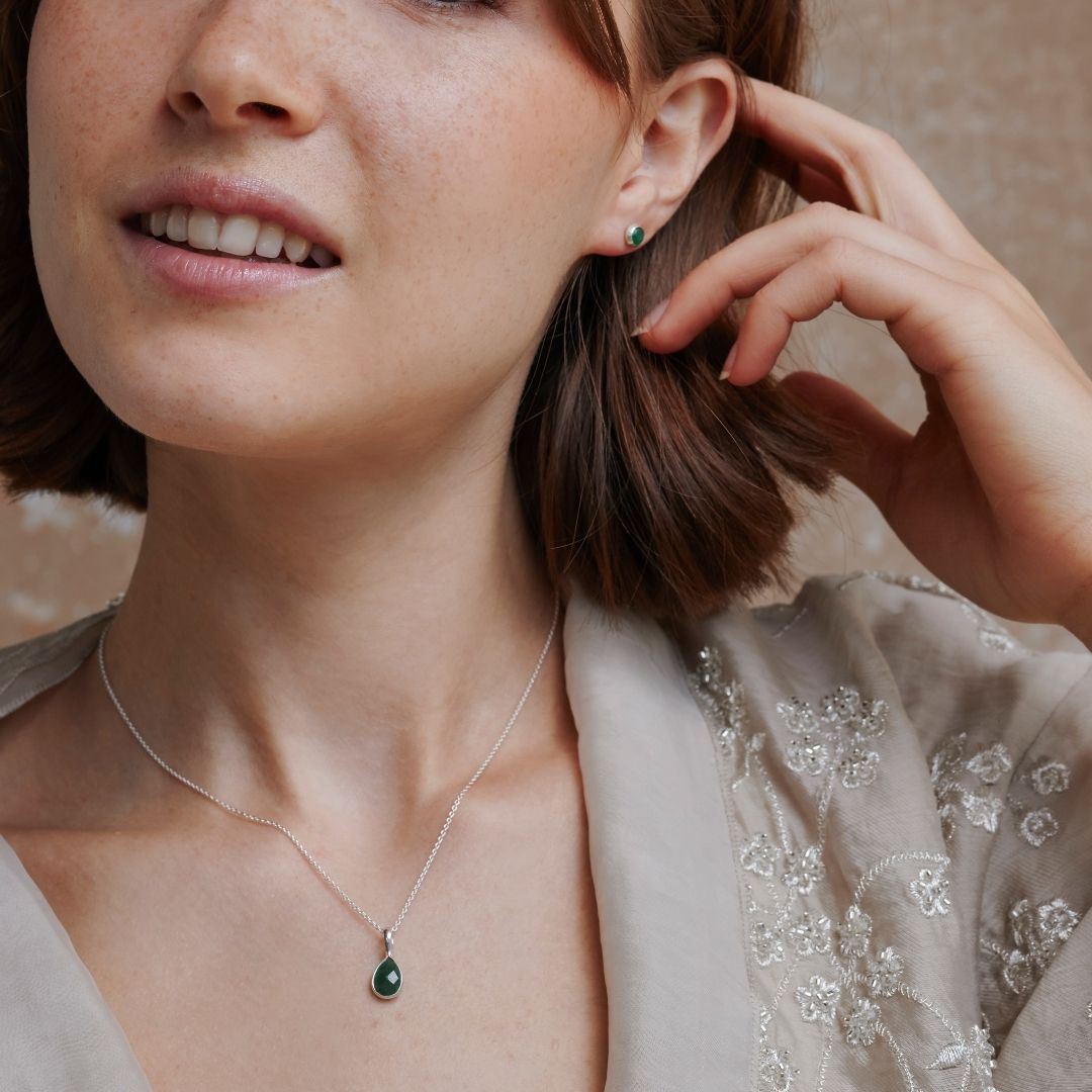 Waage Jade Charm Silber