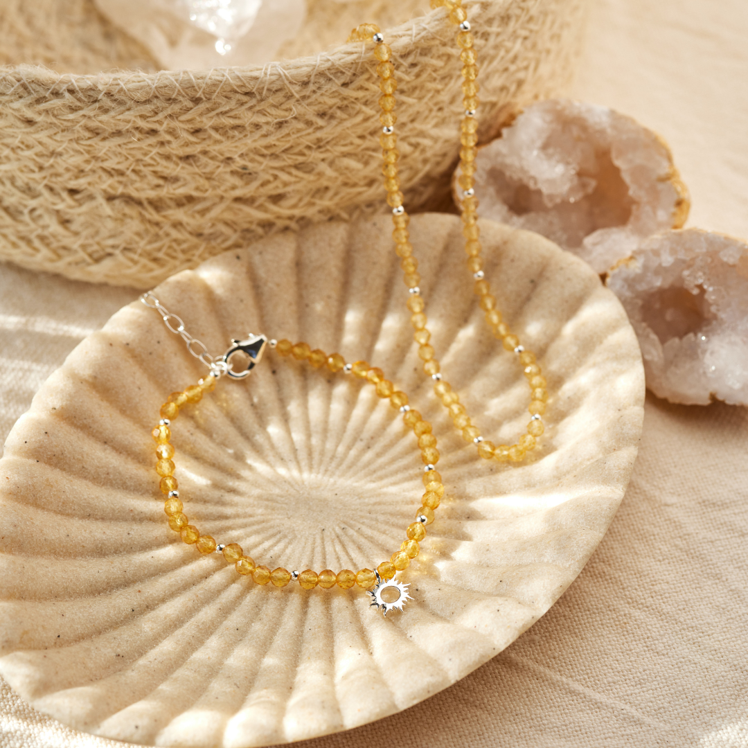“Walking on Sunshine” Citrin Silber Set