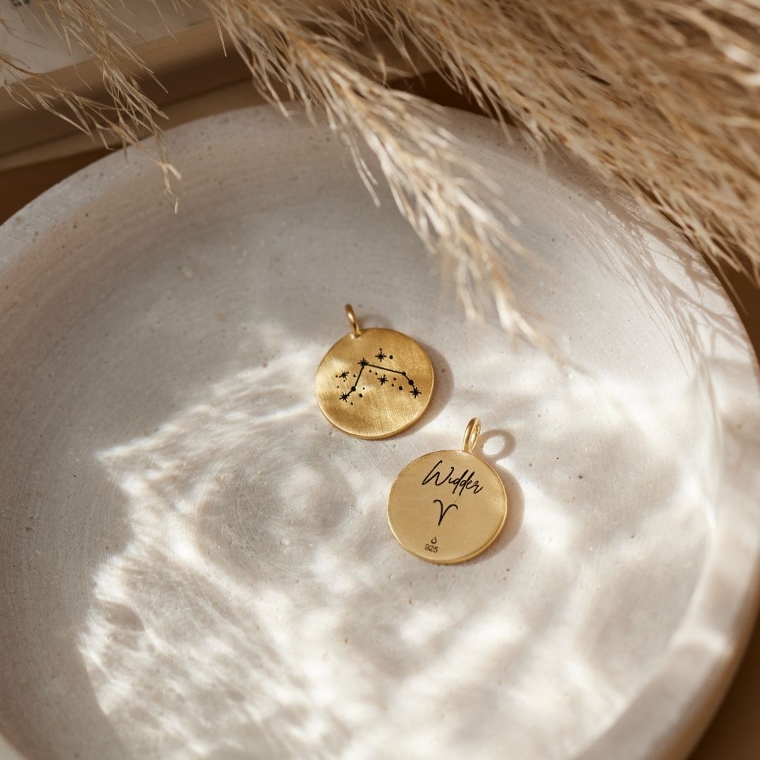 Widder Münzen Charm Golden